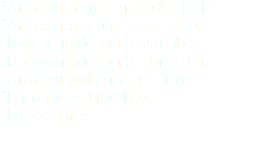*Armadura tipo arco de flecha *Armadura a una o dos aguas *Marco rigido perfil variable *Marco rigido perfil constante *Armadura diente de sierra *Entrepisos Metalicos *Mezzanines