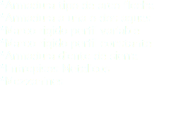 *Armadura tipo de arco flecha *Armadura a una o dos aguas *Marco rigido perfil variable *Marco rigido perfil constante *Armadura diente de sierra *Entrepisos Metalicos *Mezzanines
