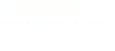 Nos especializamos en el diseño, suministro, fabricación y montaje de cámaras de congelación, refrigeración, conservación y maduración Aislamiento de pisos para cámaras de congelación